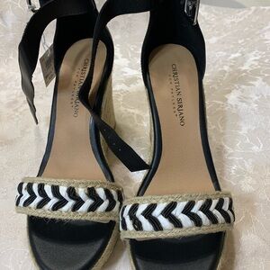 COPY - Christian Siriano Black and White Women's Wedge Sandals